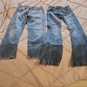 2 Light and 1 Dark Blue Jeans. Subdued-Bootcut,Just Black & American- Strait